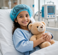 child with teddy