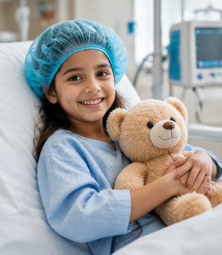 child with teddy